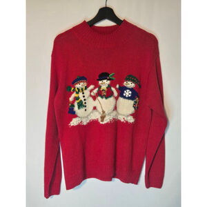 Vintage Marisa Christina 1998 Christmas Collection Double Sided Snowman Sweater
